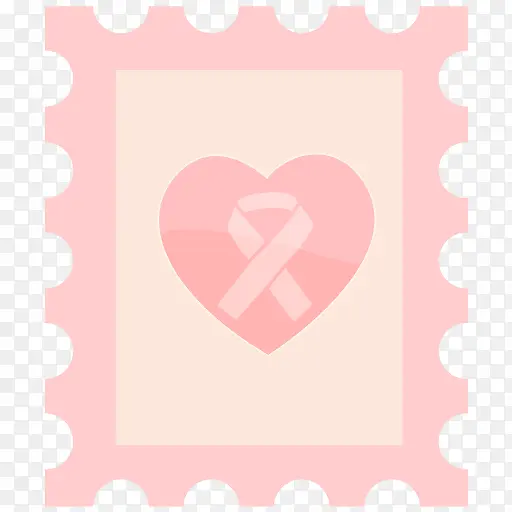 粉红色爱心邮票图标
