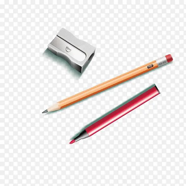 铅笔和削笔刀矢量
