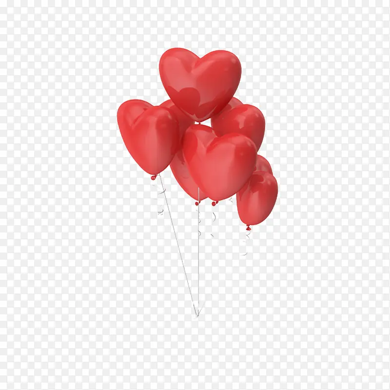 一堆心形气球红色
