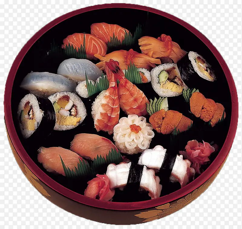 一盒满满的什锦寿司