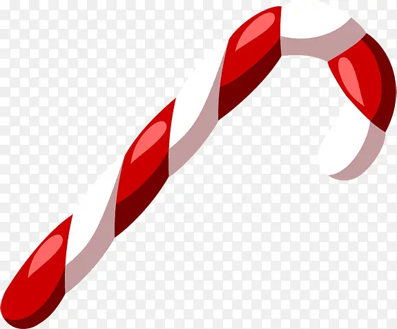 红白色卡通圣诞节拐杖