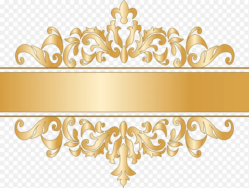 金色欧式花纹标题框