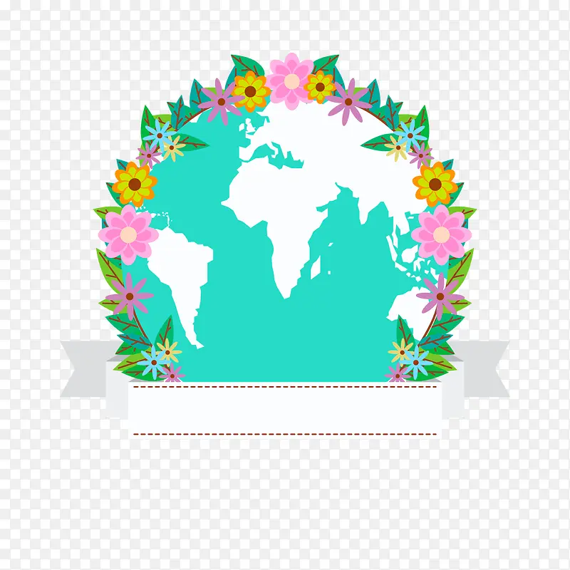 矢量花环地球