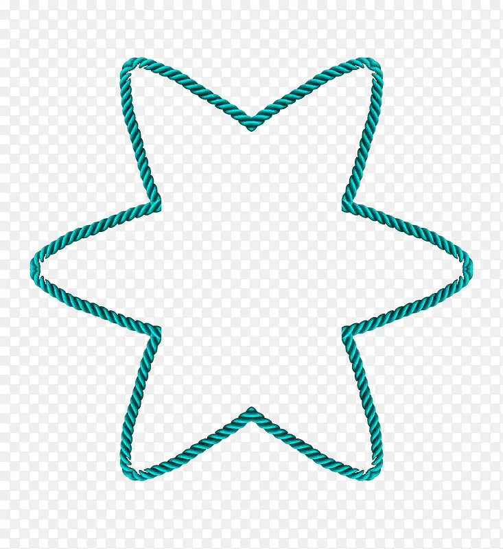 绳子材质的蓝色六角星