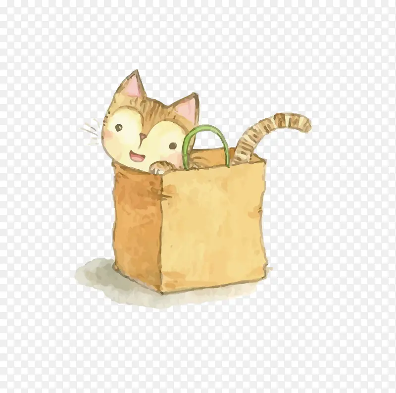 矢量纸袋里的猫