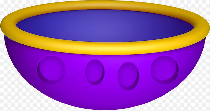 紫色手绘立体容器