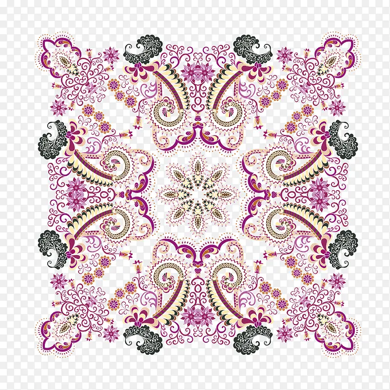 紫色图腾地毯图案