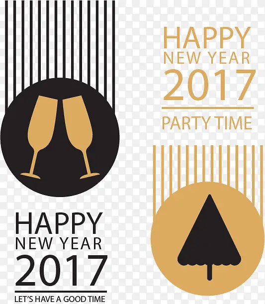 黑色金色条纹新年条幅
