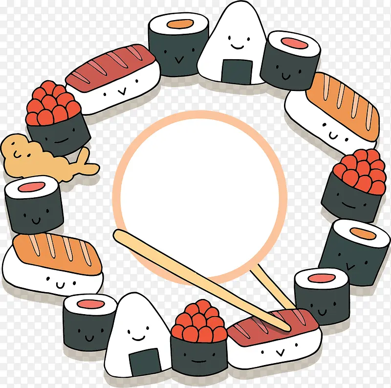 卡通日式美食寿司