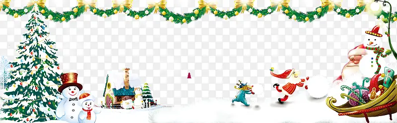 圣诞白色雪人绿色头帘海报