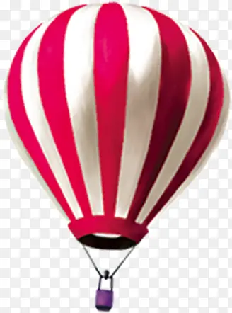 近景红色条纹热气球