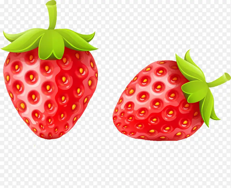 两颗萌萌的可爱草莓