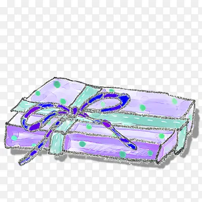 紫色扁平手绘礼物盒免抠图