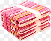 粉色卡通条纹设计毛巾