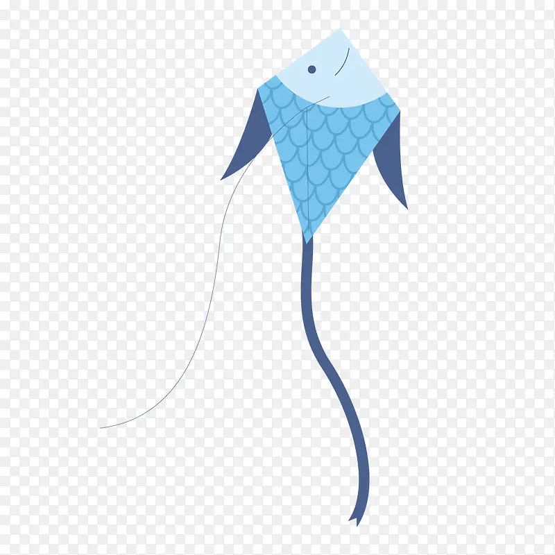 蓝色纹理鱼形风筝