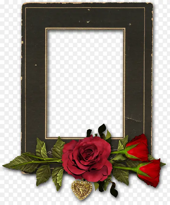黑色典雅玫瑰相框