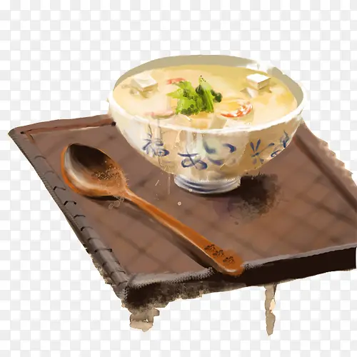 豆腐清汤手绘画素材图片
