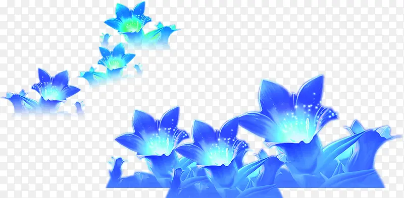 蓝色光效花朵