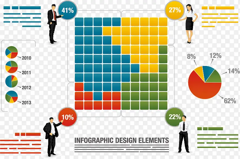 商业数据图表矢量素材，