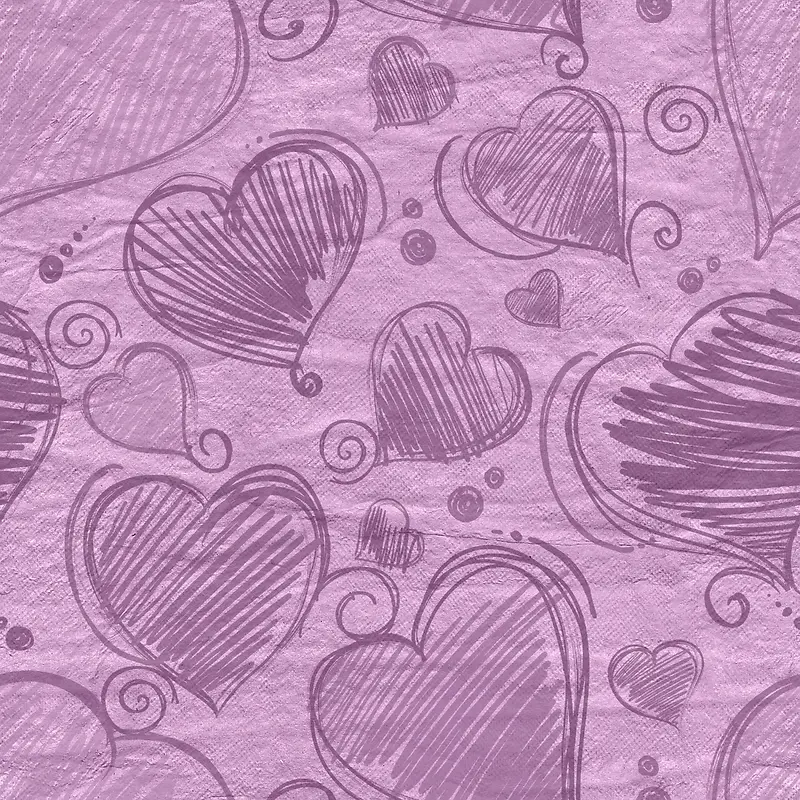 紫色手绘爱心背景