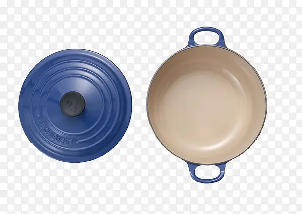 蓝色的砂锅餐具