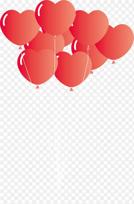 红色婚礼爱心气球