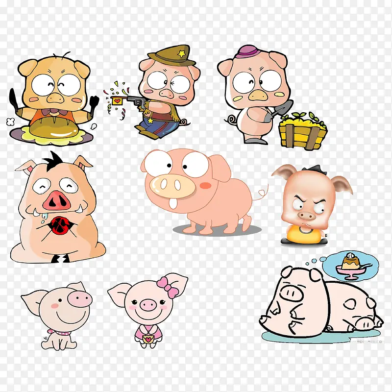 各种卡通猪
