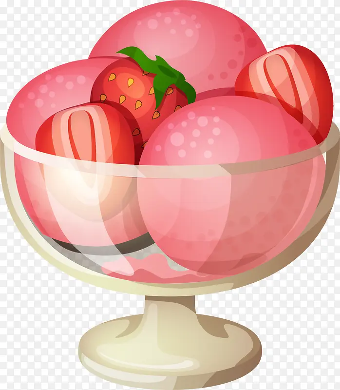 精美草莓冰淇淋球