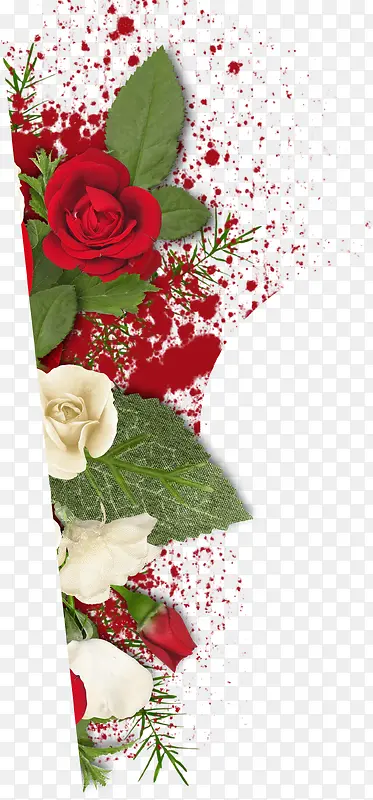 红色高汪玫瑰花卡片
