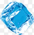 蓝色透明小冰块素材