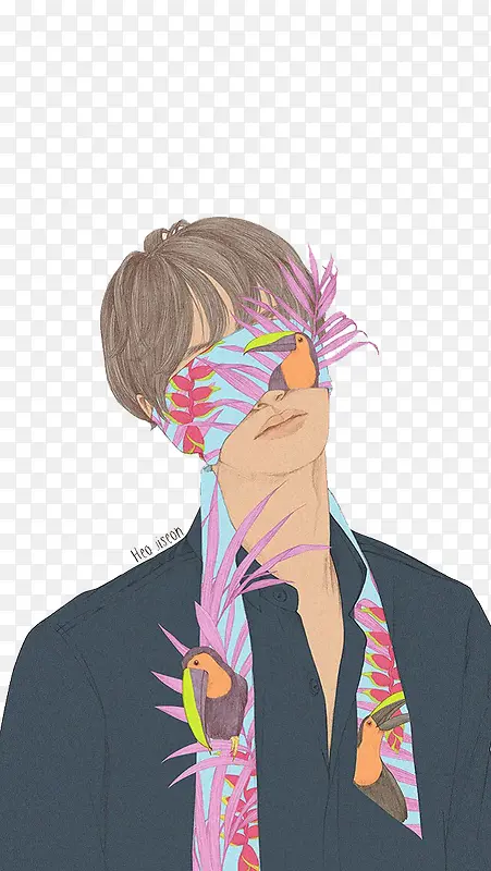 蒙着眼睛的男孩