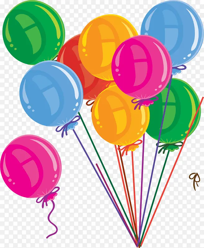 彩色闪耀漂浮气球