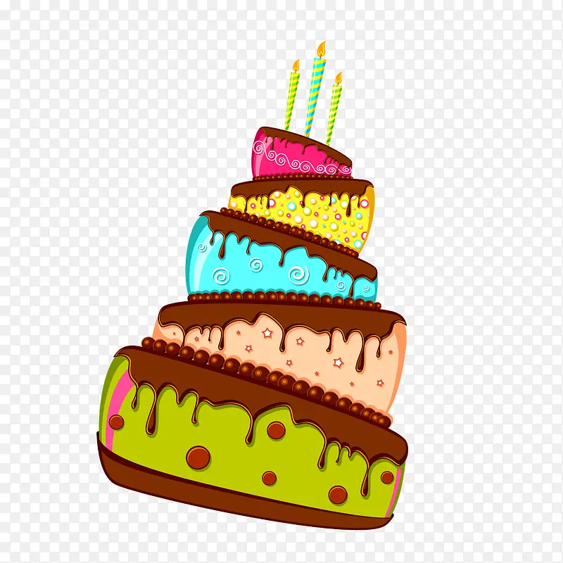 多层美味的生日蛋糕