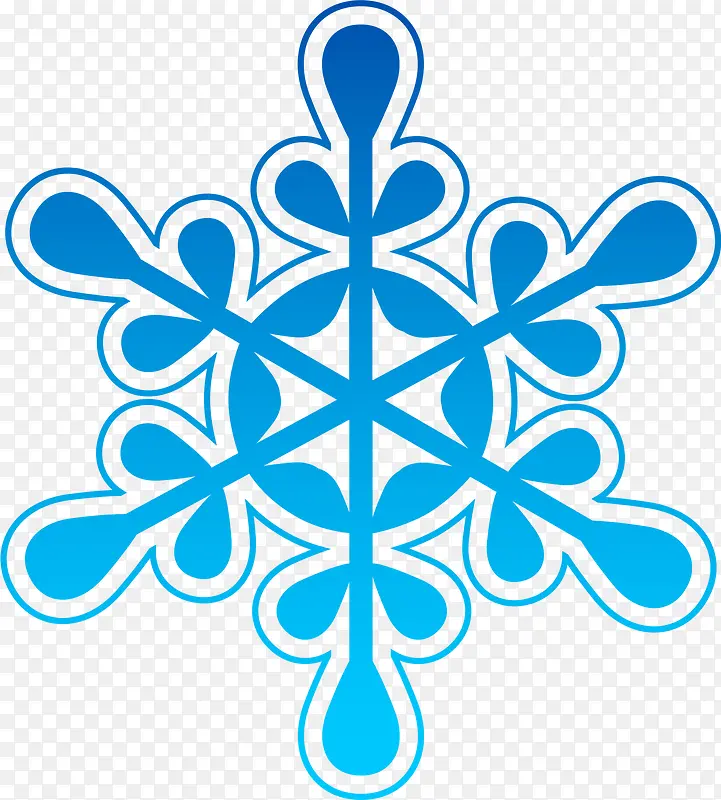 蓝色冬日闪耀雪花片