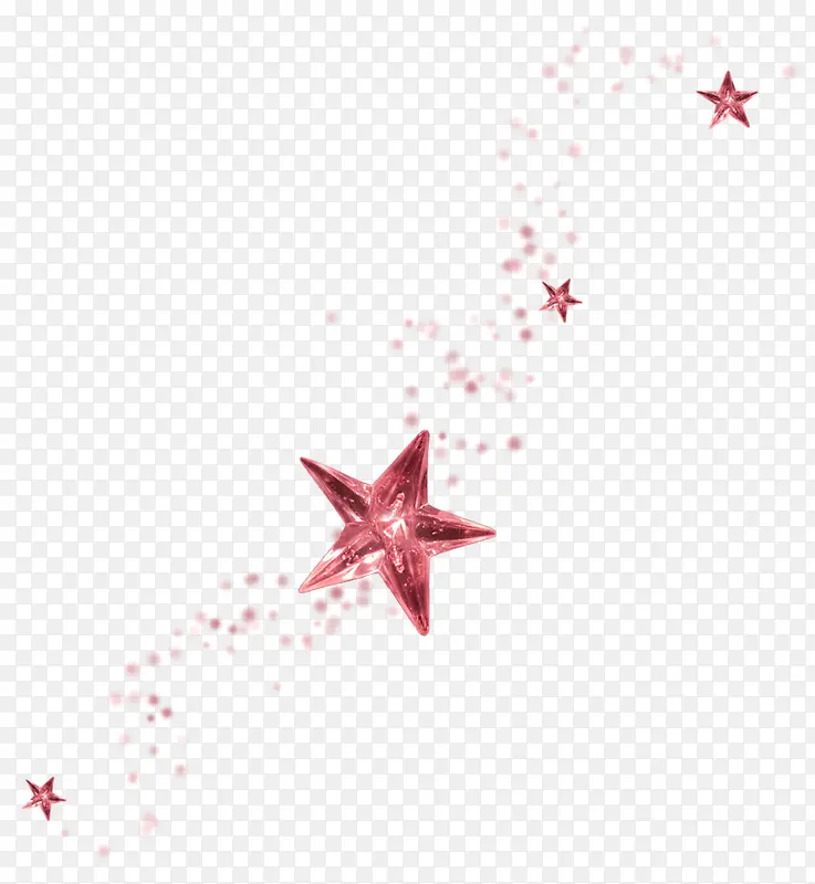 红色简约五角星漂浮素材