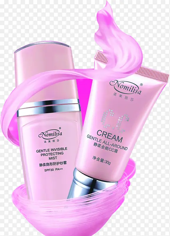 粉色化妆品包装CC设计
