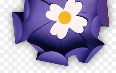 紫色的剪纸花朵效果
