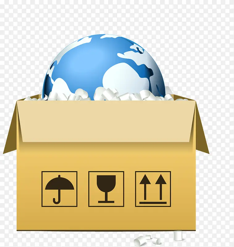 地球模型与箱子