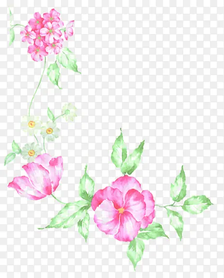 粉色花朵婚礼小卡片设计