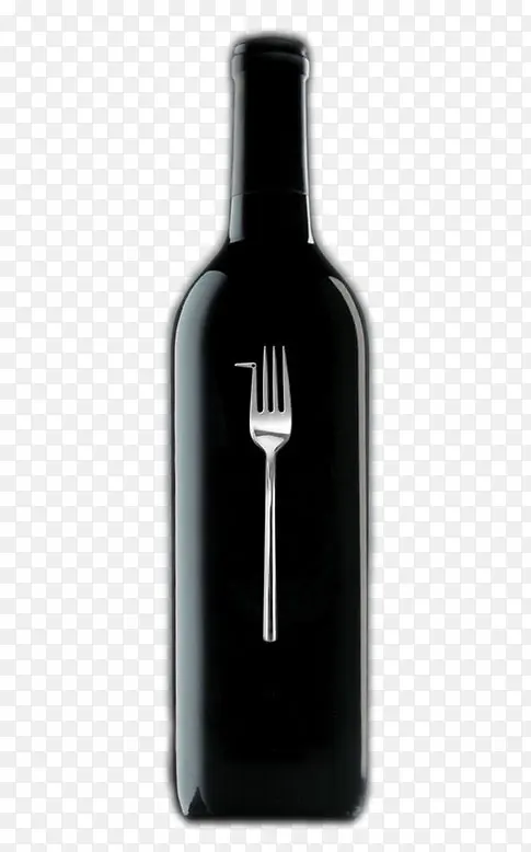 高大上叉子黑色酒瓶