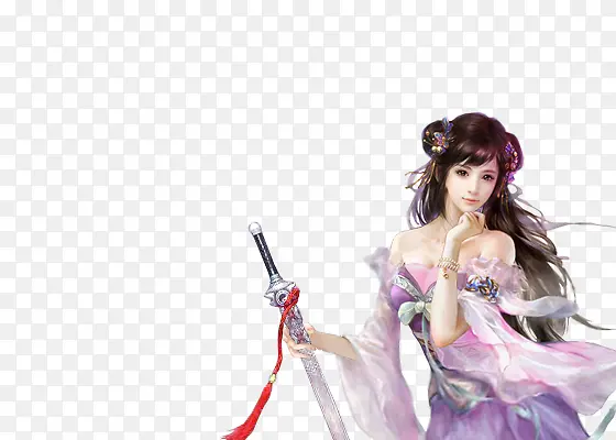 古风手绘执剑少女