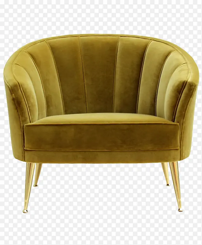 金色柔软舒适单人沙发
