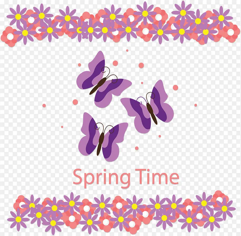 紫色蝴蝶春天时光
