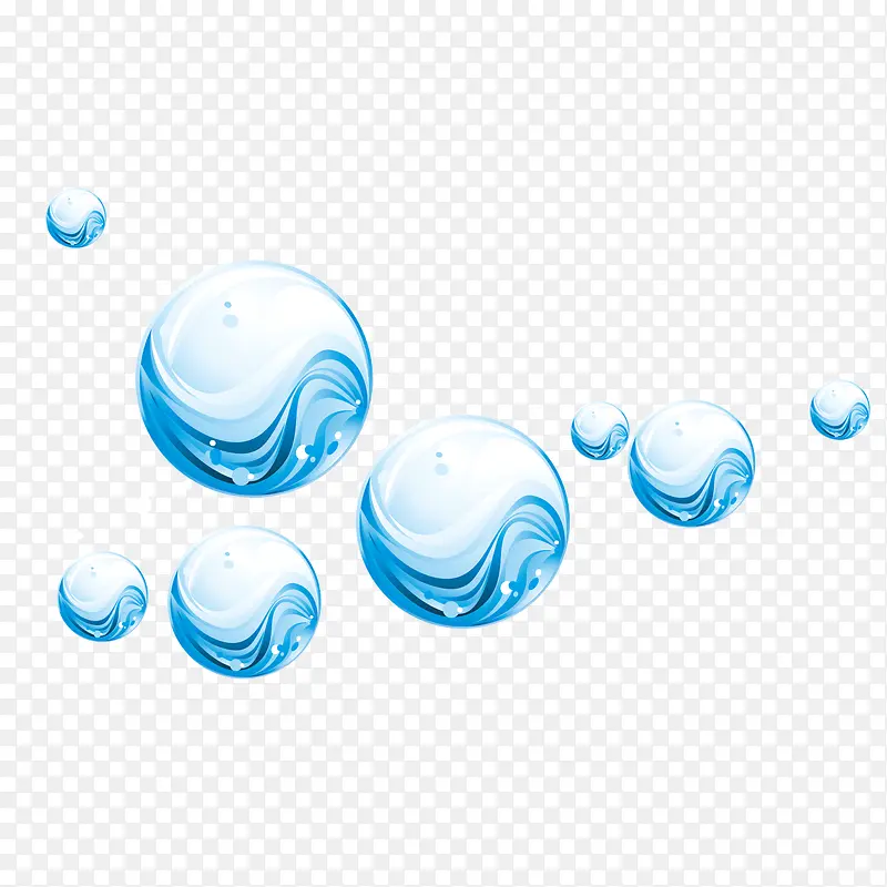 矢量漂浮的小水泡水滴