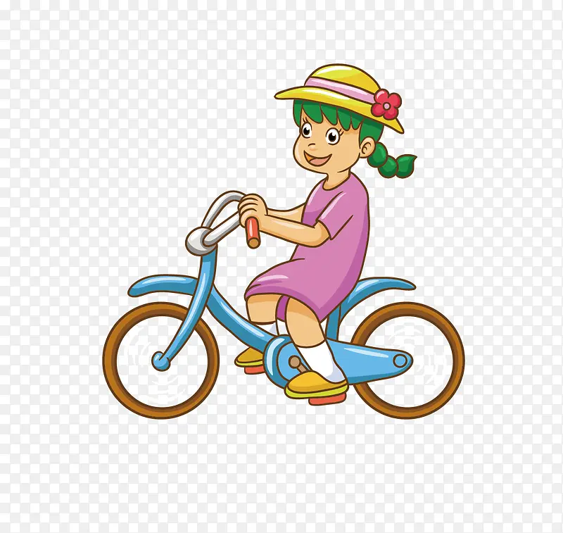 骑自行车的小姑娘