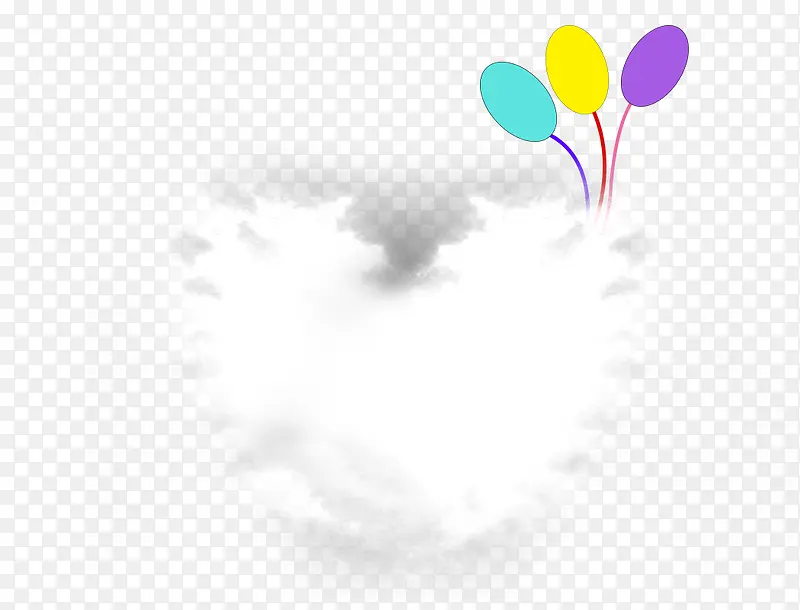 白云气球装饰图案免抠素材