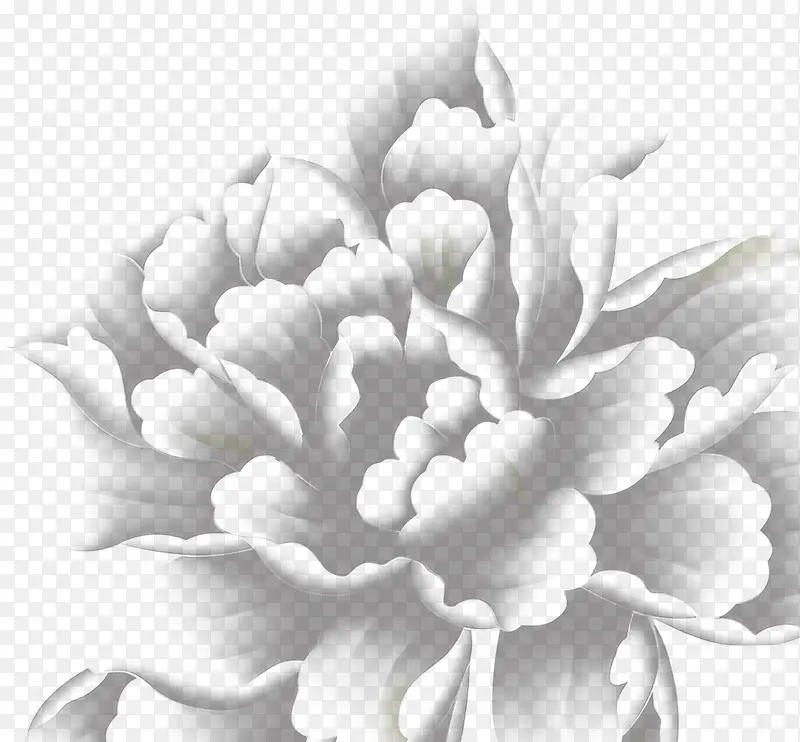 高清摄影海报白色剪纸花朵设计