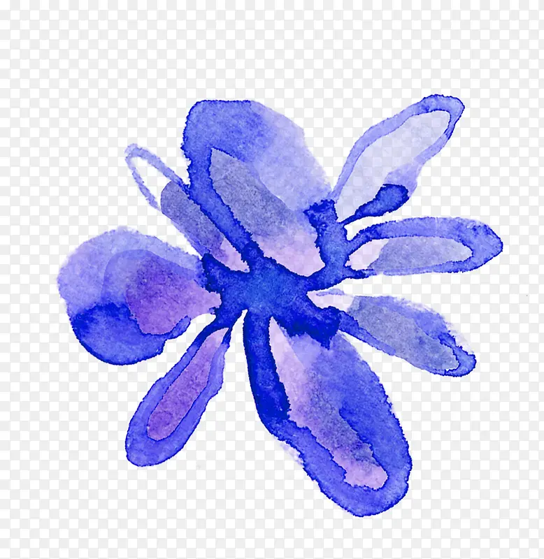 绘画紫色花卉水印卡片
