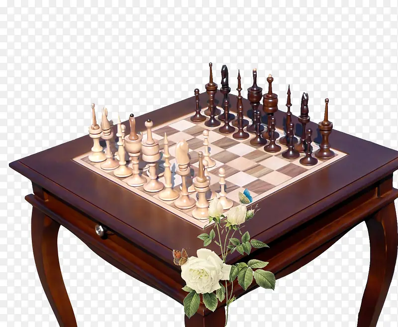 木桌下棋