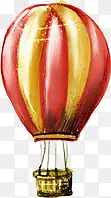 创意合成手绘红色的热气球